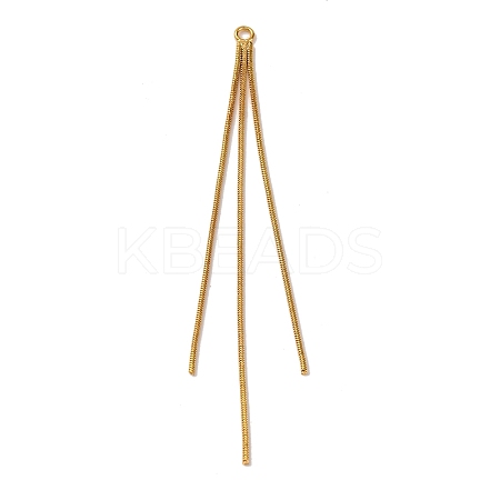 Brass Square Snake Chains Tassel Big Pendants KK-G510-02G-1