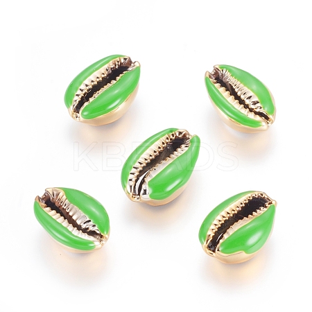 Electroplated Cowrie Shell Beads BSHE-G019-01G-J-1