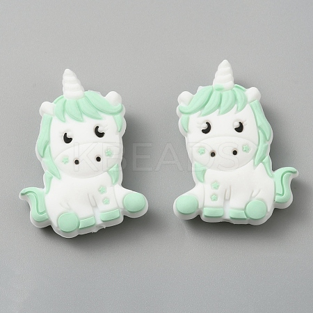Unicorn Food Grade Eco-Friendly Silicone Beads SIL-WH0010-23A-1