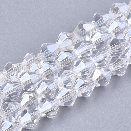 Electroplate Glass Beads Strands EGLA-Q118-6mm-A15-1