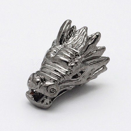 Dragon Head Alloy Beads PALLOY-O059-04-1