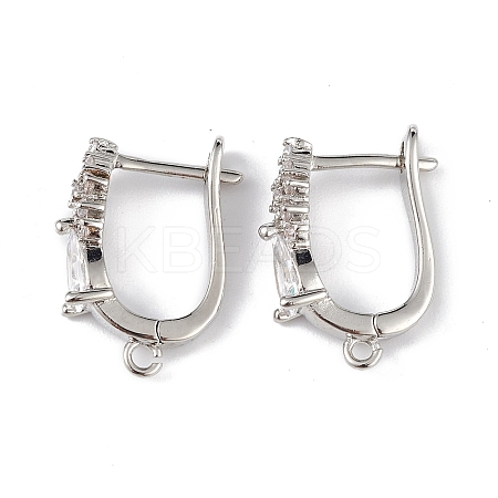 Brass Teardrop Hoop Earring Findings LS-ZIRC-L097-055P-1