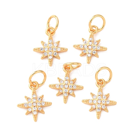 Brass Micro Pave Cubic Zirconia Charms KK-C157-39G-1