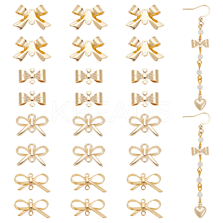 30Pcs 5 Styles Brass Connector Charms KK-WR0001-43-1