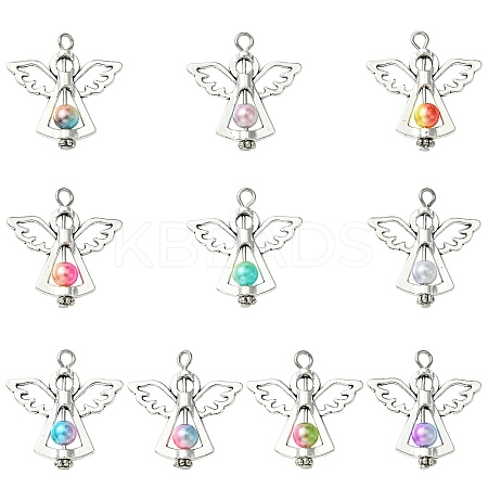 60Pcs 10 Colors Acrylic Pendants PALLOY-CJ00098-1