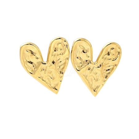 304 Stainless Steel Heart Stud Earrings for Women EJEW-U020-15G-1