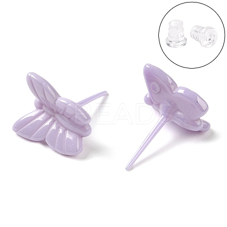 Hypoallergenic Bioceramics Zirconia Ceramic Butterfly Stud Earrings EJEW-C065-01B-1