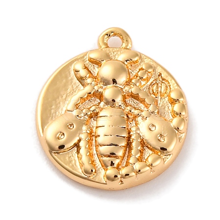 Brass Pendants With Clear Cubic Zirconia KK-S403-03G-1
