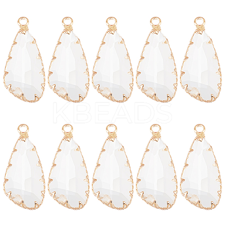 10Pcs Teardrop Glass Pendants FIND-GO0003-65-1