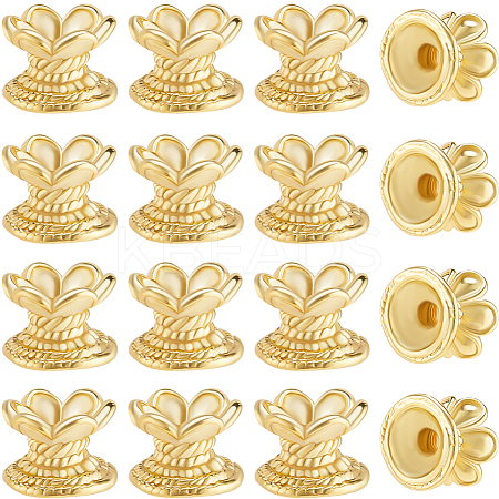 20Pcs Brass Lotus Beads KK-BBC0015-59-1