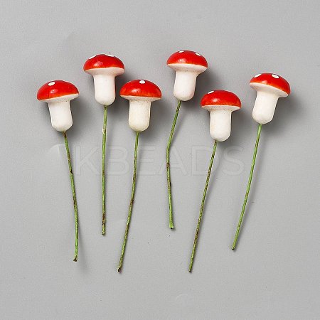 Resin Artificial Mushroom for Garden Ornament Flower Pots Bonsai Micro Landscape Decoration AJEW-WH0567-54A-1