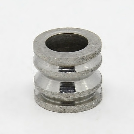 Tarnish Resistant 201 Stainless Steel Large Hole Column Textured Beads LS-STAS-G037-09-1