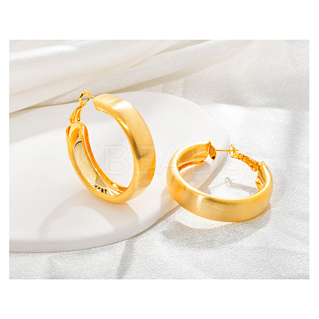 Brass Ring Hoop Earrings for Women EJEW-A121-17B-G-1