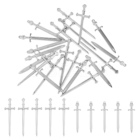 20Pcs 2 Style Rack Plating Alloy Big Pendants & Cabochons Sets DIY-DC0001-90-1