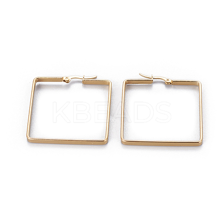 201 Stainless Steel Angular Hoop Earrings EJEW-F219-02B-G-1