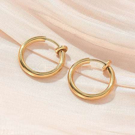 Ion Plating(IP) 304 Stainless Steel Clip-on Earrings EJEW-M218-03B-G-1