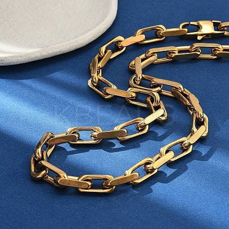 Ion Plating(IP) 304 Stainless Steel Paperclip Chain Necklaces for Women Men NJEW-U019-03G-1