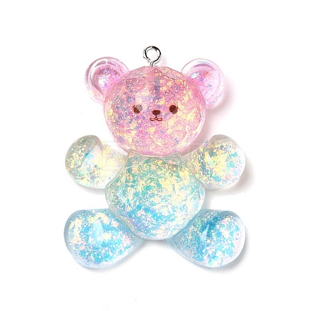 Transparent Resin Pendants RESI-H036-01A-1