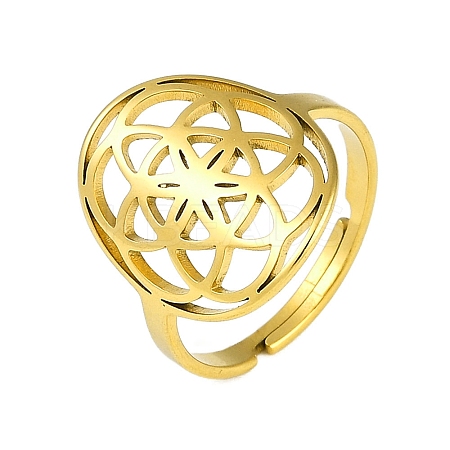 201 Stainless Steel Adjustable Rings for Women LS-RJEW-M008-01G-1