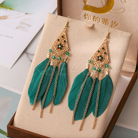Rhombus Alloy Rhinestone Chandelier Earrings FS-WGCB5E2-12-1