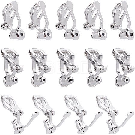 24Pcs Brass Clip-on Earring Findings FIND-SC0013-11P-1