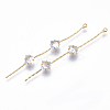 Brass Micro Cubic Zirconia Chain Tassel Big Pendants X-KK-N231-32-NF-1