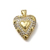 Brass Micro Pave Cubic Zirconia Pendants KK-C090-45G-01-1