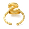 Initials Brass Open Cuff Ring for Women RJEW-N046-02S-G-3