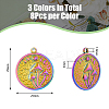 24Pcs 3 Colors 201 Stainless Steel Pendants STAS-DC0014-05-2