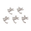 Brass Micro Pave Cubic Zirconia Bird Pendants KK-E068-VB297-4