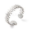 Non-Tarnish 304 Stainless Steel Zipper Shape Open Cuff Ring for Women RJEW-K245-36P-3
