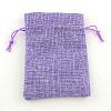 Polyester Imitation Burlap Packing Pouches Drawstring Bags ABAG-R004-18x13cm-08-4
