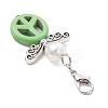 Synthetic Turquoise & ABS Plastic Imitation Pearl Pendants Decorations HJEW-JM03623-5