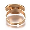Adjustable 201 Stainless Steel Finger Rings Components STAS-I137-10G-3