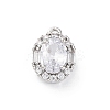 Brass Micro Pave Clear Cubic Zirconia Pendants KK-Z084-09P-01-1