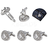 3 Pairs Alloy Compass Cufflinks FIND-FG0004-07-1