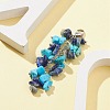 Natural Lapis Lazuli & Synthetic Turquoise Chip Beaded Pendant Decorations HJEW-JM01234-02-4