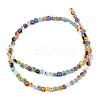 Handmade Millefiori Glass Flat Round Bead Strands LK-P010-A-04-4