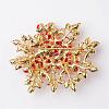 Flower Eco-Friendly Alloy Acrylic Pearl Safety Brooches JEWB-I009-02A-2