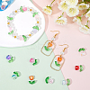 200Pcs 2 Styles Spray Painted Transparent Glass Beads GLAA-SP0001-08-4
