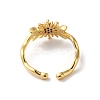 Sun & Moon Brass Micro Pave Cubic Zirconia Cuff Rings RJEW-P088-03G-3