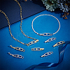 8Pcs 2 Colors Rectangle with Cross Rack Plating Brass Micro Pave Clear Cubic Zirconia Watch Band Clasps ZIRC-PH0001-48-4