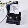 Word Love You Forever Braided Leather Triple Layer Multi-strand Bracelet JB750A-2