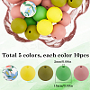 50Pcs 5 Colors Round Food Grade Eco-Friendly Silicone Focal Beads SIL-SP0001-03-2