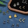 16Pcs 8 Styles 201 Stainless Steel Stud Earring Findings with Hole EJEW-FS0001-21-8
