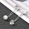 304 Stainless Steel Flower Dangle Stud Earrings EJEW-C096-54P-5