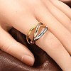 304 Stainless Steel Triple Circle Finger Rings Jewelry RJEW-C121-01-3