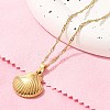 Summer Beach 304 Stainless Steel Pendant Rope Chain Necklaces for Women STAS-Z108-01G-07-1