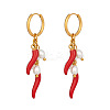 Hot Pepper 304 Stainless Steel Hoop Earrings CA2764-5