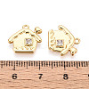 Brass Pave Clear Cubic Zirconia Pendants KK-T077-48G-3